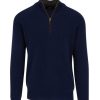 Kinross maschile Mock Con Cerniera Sportiva Da Uomo In Blu Navy Cime