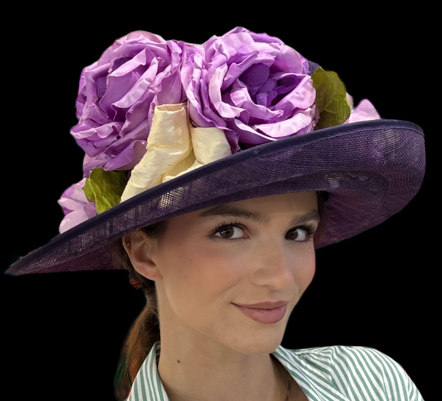 Cappelli di Katie Cappello Di Paglia Sinamay Viola Accessori