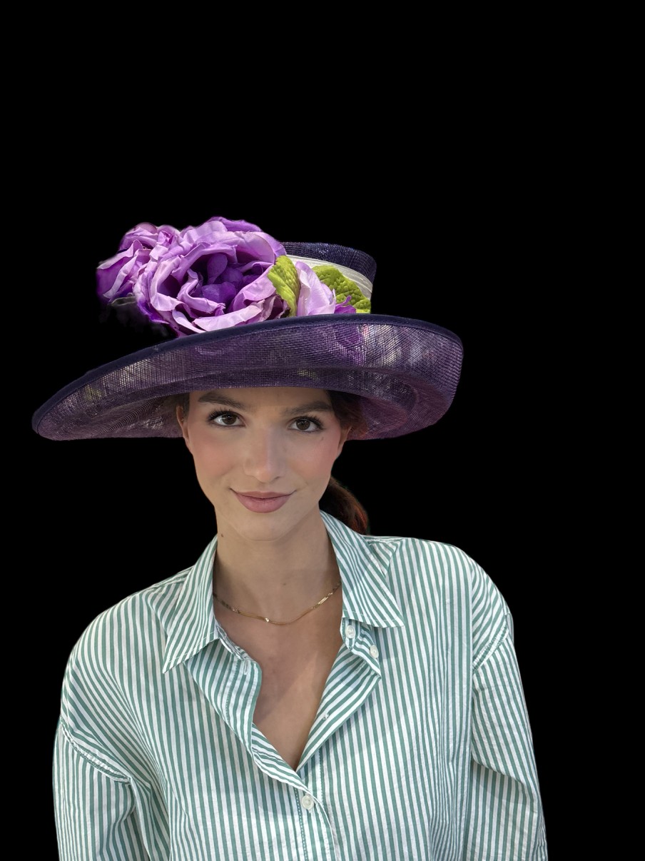 Cappelli di Katie Cappello Di Paglia Sinamay Viola Accessori