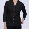 Hinson Wu Camicia Da Donna Con Maniche A 3/4 In Nero Cime