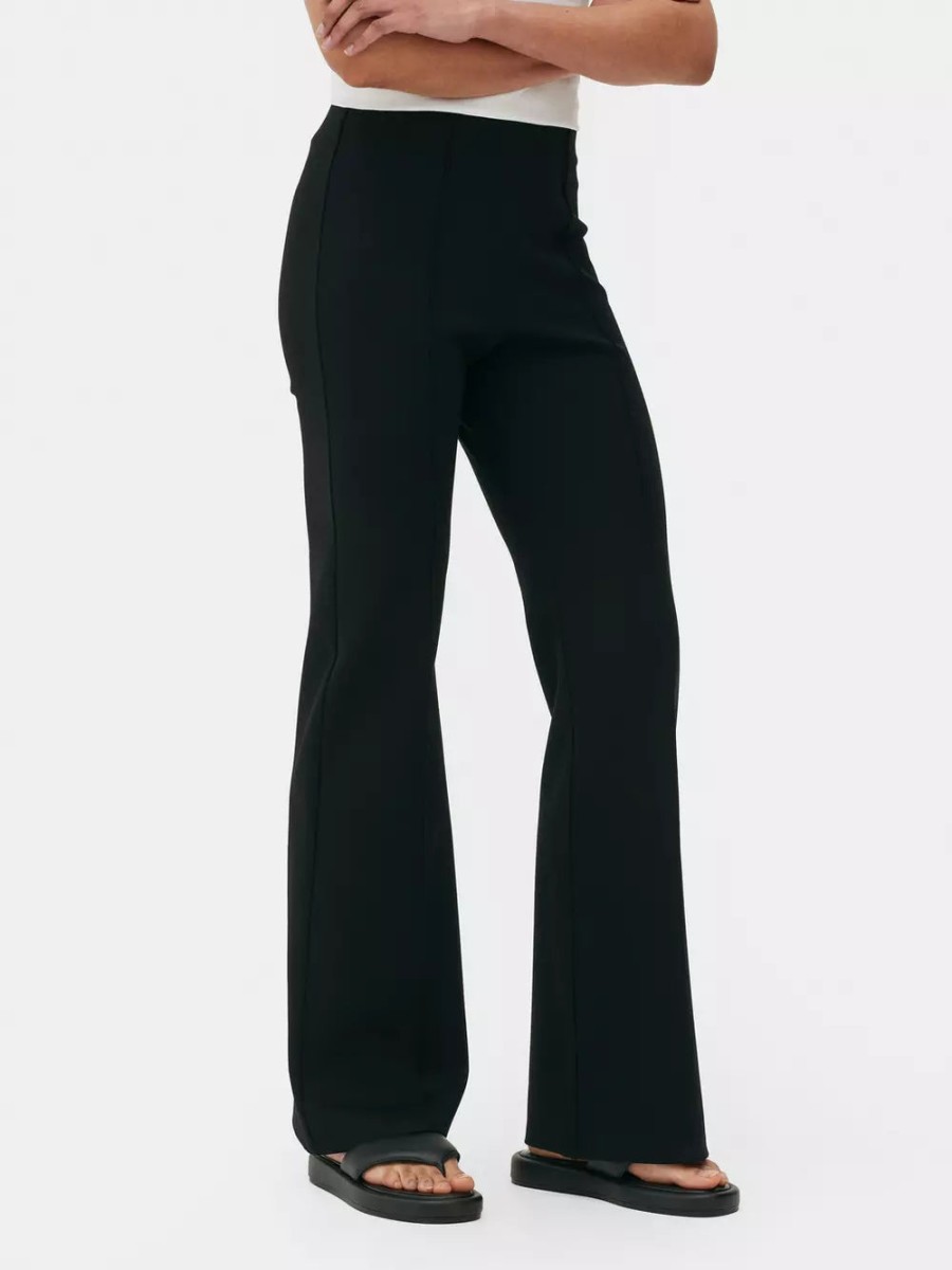 J'envie Pantaloni Ponte Con Gamba Svasata In Nero Pantaloni