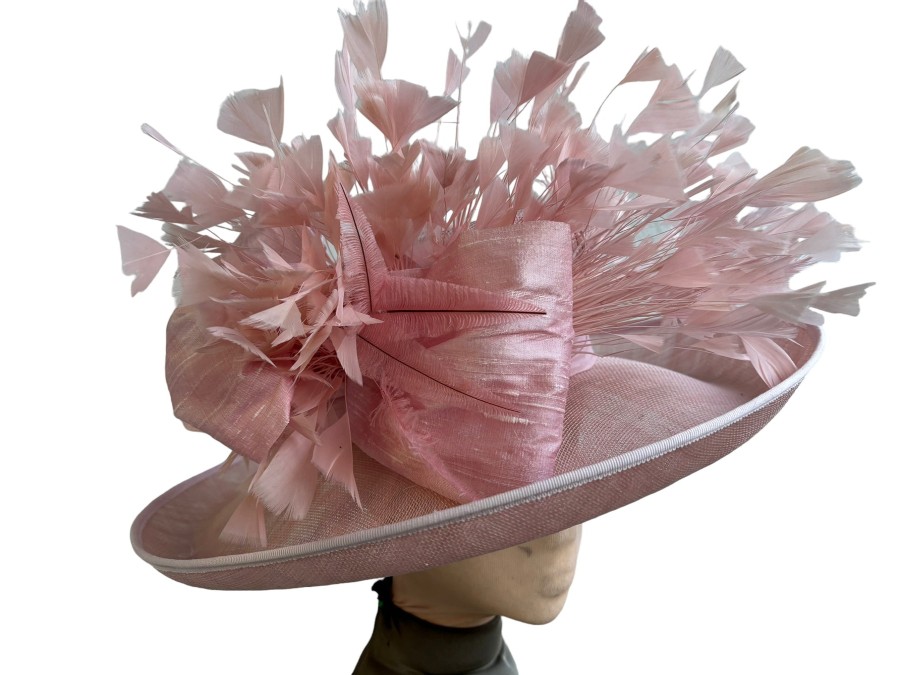 Cappelli di Katie Cappello Di Paglia Sinamay Rosa Chiaro Accessori