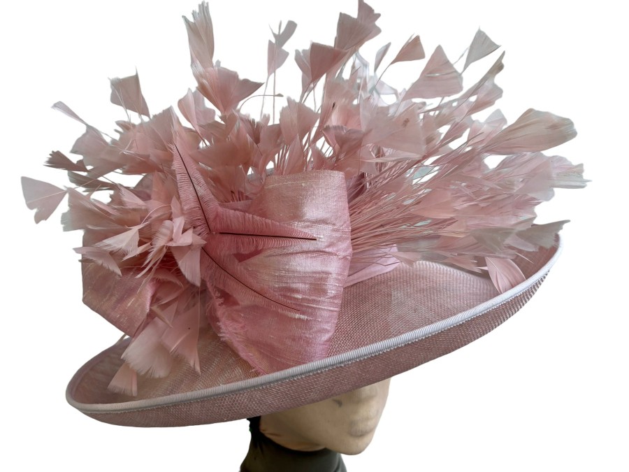 Cappelli di Katie Cappello Di Paglia Sinamay Rosa Chiaro Accessori