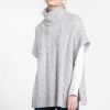 Kinross Cashmere Popover Con Cappuccio Per Cavi Luxe - Argento Cime