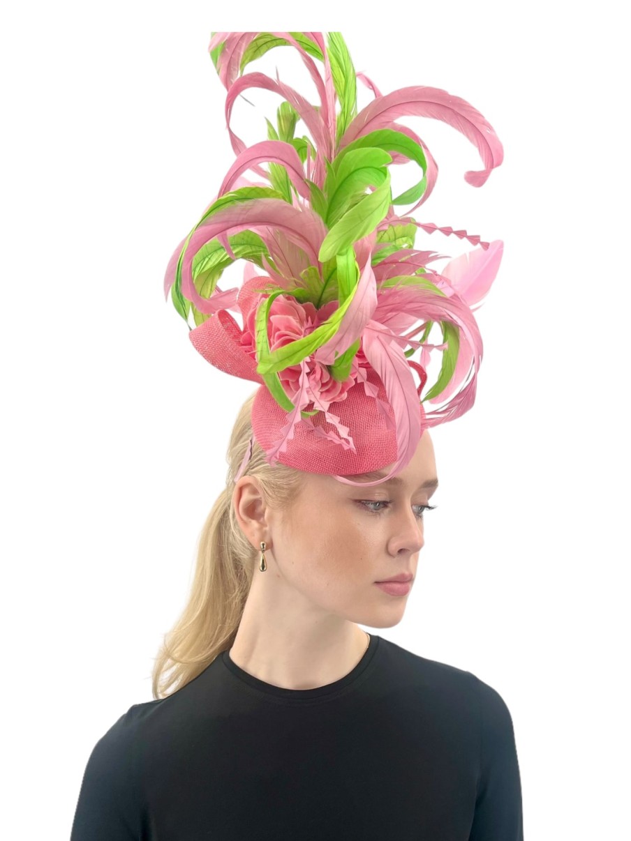 Cappelli di Katie Fascinator Rosa/Verde Accessori