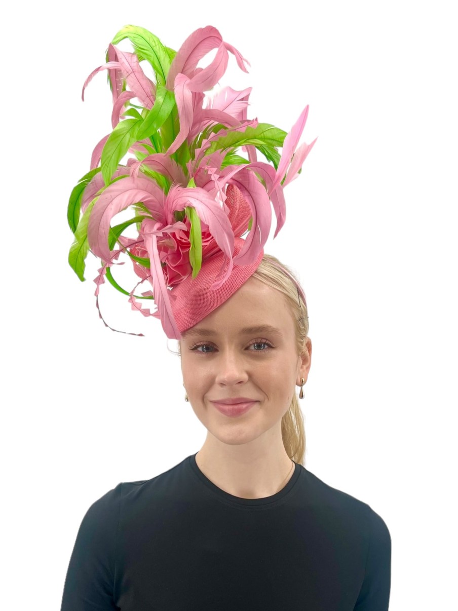 Cappelli di Katie Fascinator Rosa/Verde Accessori