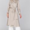 Mi Jong Lee Trench In Cotone Elasticizzato Con Cintura E Sbieco A Contrasto Giacche