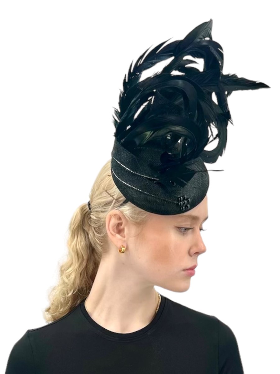 Cappelli di Katie Fascinator Per Fascia Nera/Argento Accessori