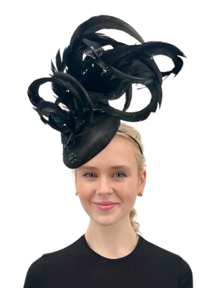 Cappelli di Katie Fascinator Per Fascia Nera/Argento Accessori