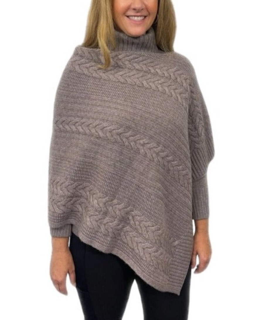 Kinross Cashmere Poncho Con Cavo Luxe - Sigillo Cime