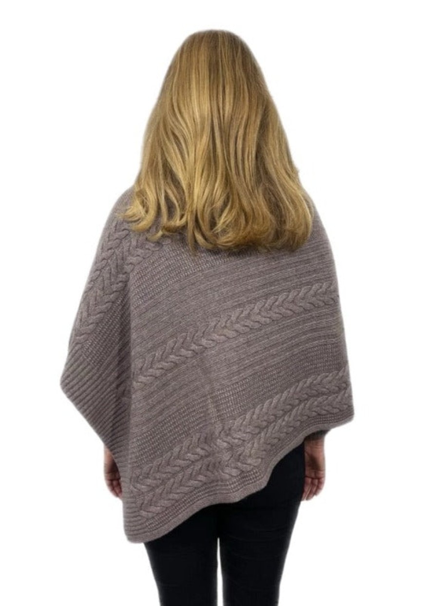 Kinross Cashmere Poncho Con Cavo Luxe - Sigillo Cime