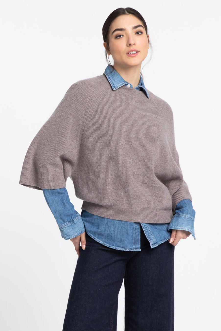 Kinross Cashmere Pullover Raglan Easy Rib - Sigillo Cime