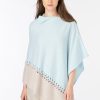 Kinross Cashmere Poncho Con Punto Twist - Pietra Di Luna/Agata Cime