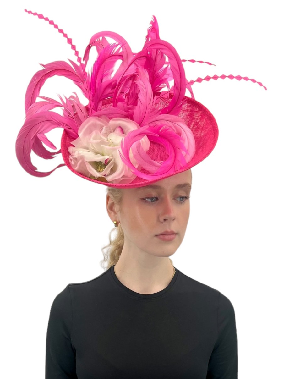 Cappelli di Katie Fascinator Rosa Caldo Accessori