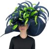 Cappelli di Katie Grande Cappello Derby In Paglia In Blu Navy Accessori