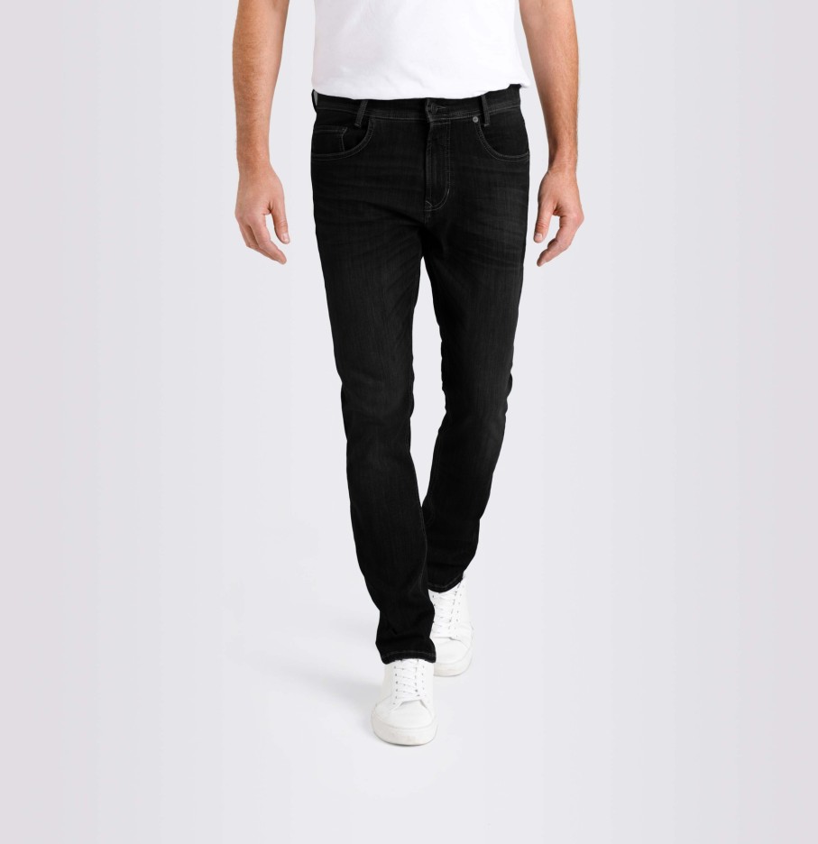 Jeans Mac da uomo Jeans Mac Flexx 34'' Da Uomo In Nero Pantaloni