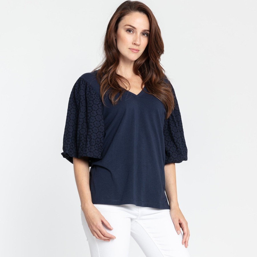 Hinson Wu Top Kaitlyn In Blu Scuro Cime