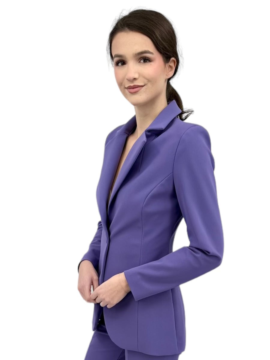 Chiara Boni Blazer In Jersey Lua Color Lavanda Scuro Giacche