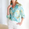 Finley Camicia Con Stampa Andie Seaweed In Verde Acqua Multi Cime