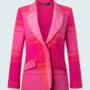 Iris Setlakwe Blazer A Bottone Singolo Con Manica A Tromba In Scozzese Rosso Rosa Giacche