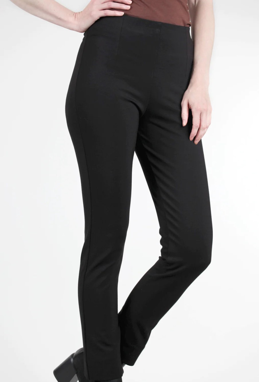 Equestre Pantaloni Zani Ponte In Nero Pantaloni