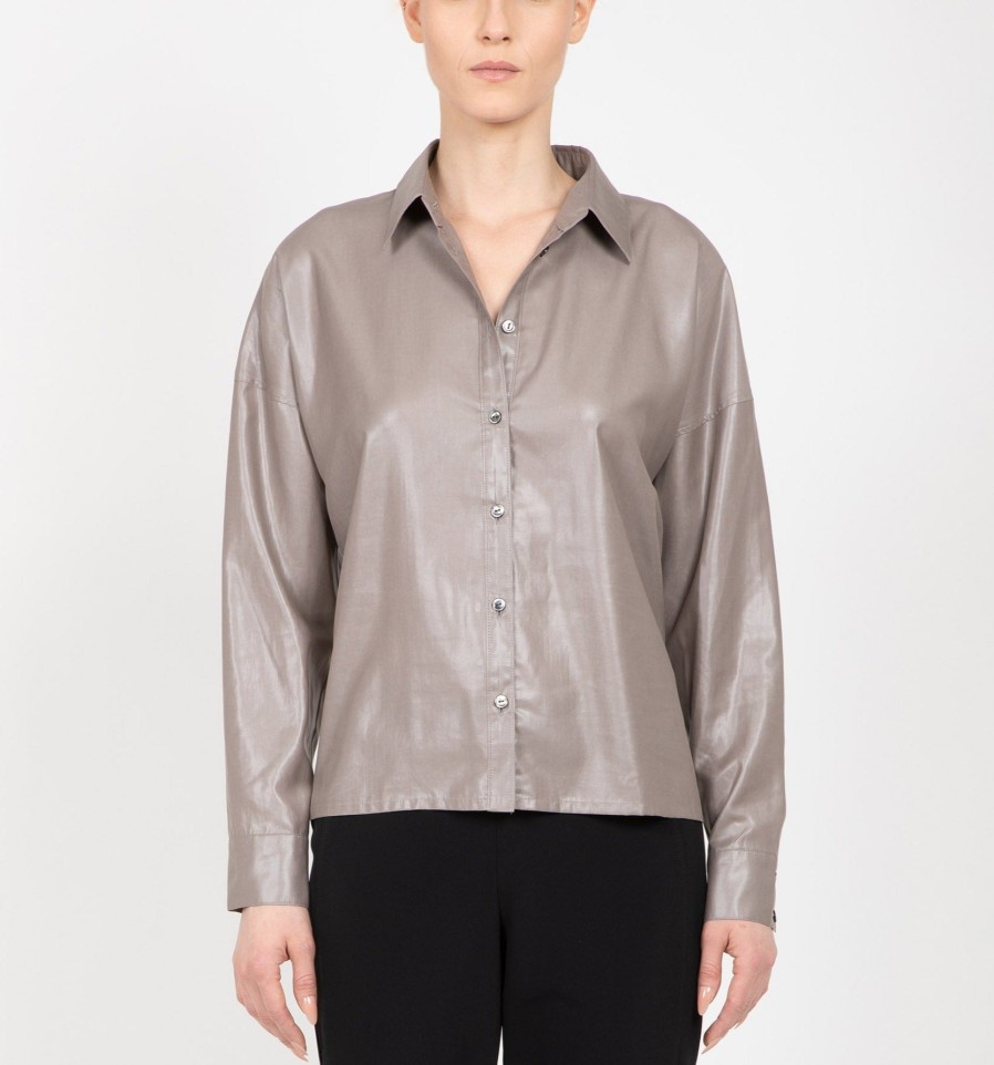 Hilton Hollis Camicia In Organza Smaltata In Peltro Cime