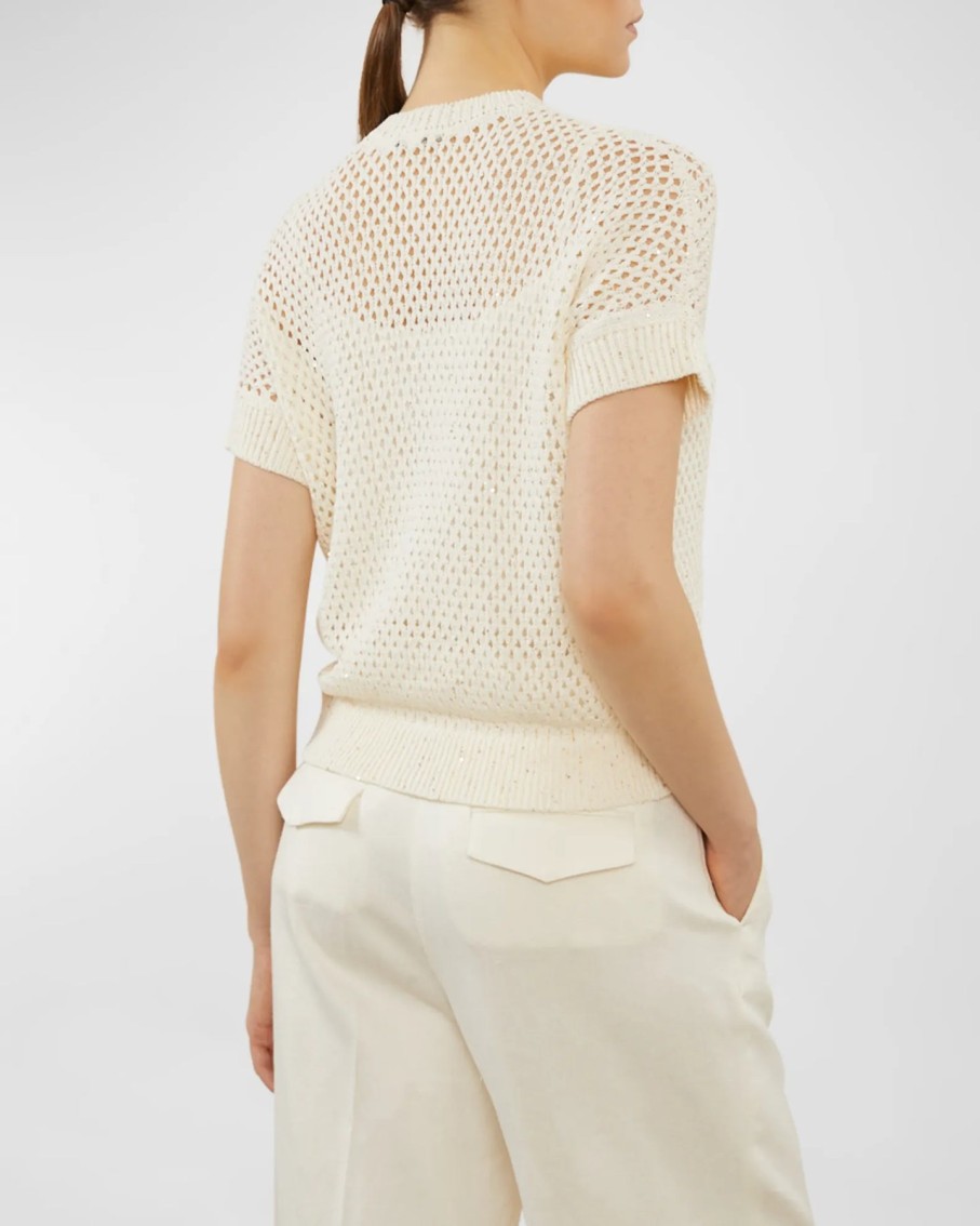 Peserico Top Cardigan In Tricot In Stucco Cime