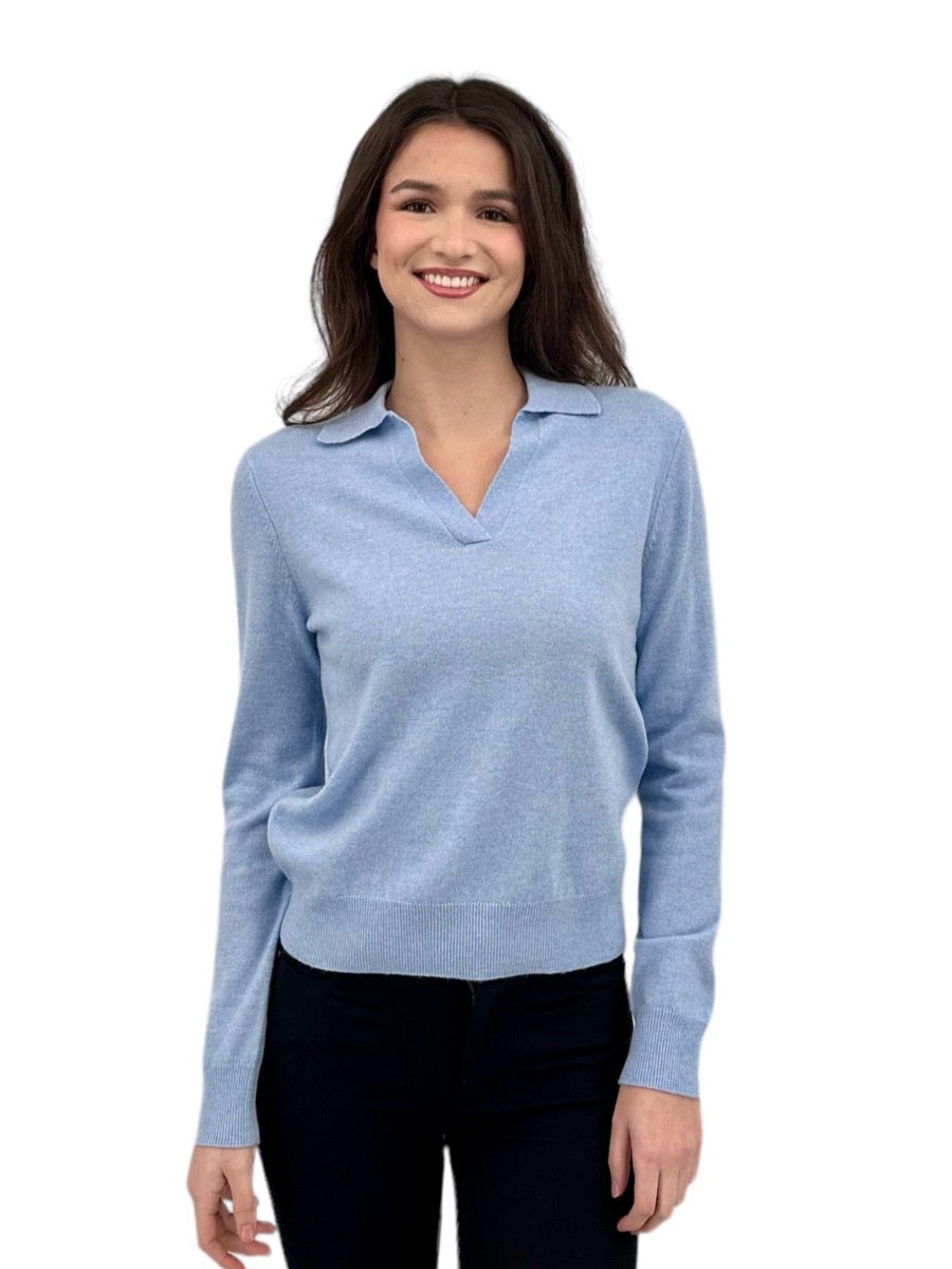 Kinross Cashmere Polo Con Collo Diviso In Stile Costiero Cime