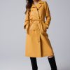 Iris Setlakwe Trench Doppiopetto In Pelle Color Albicocca Giacche