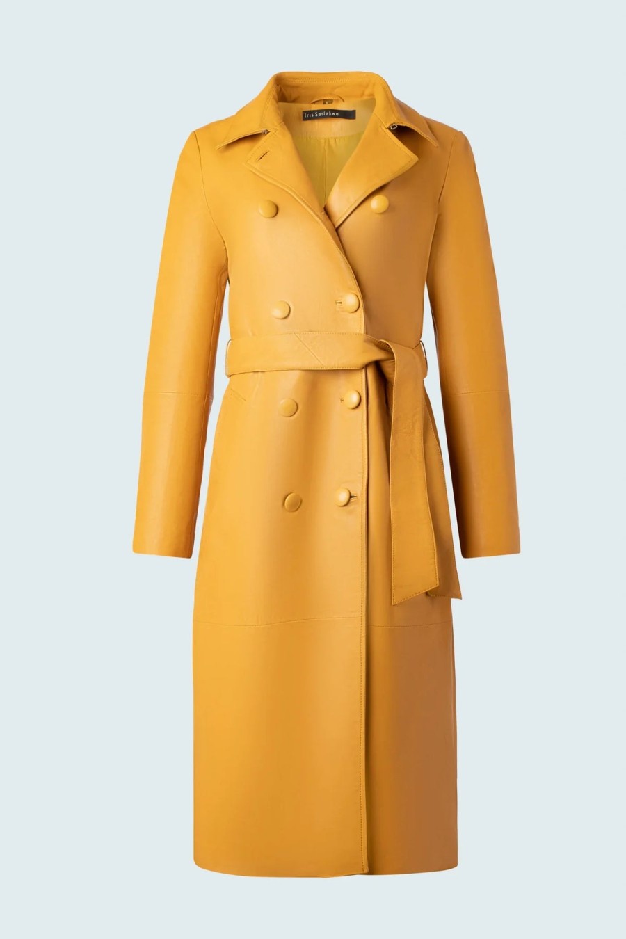 Iris Setlakwe Trench Doppiopetto In Pelle Color Albicocca Giacche