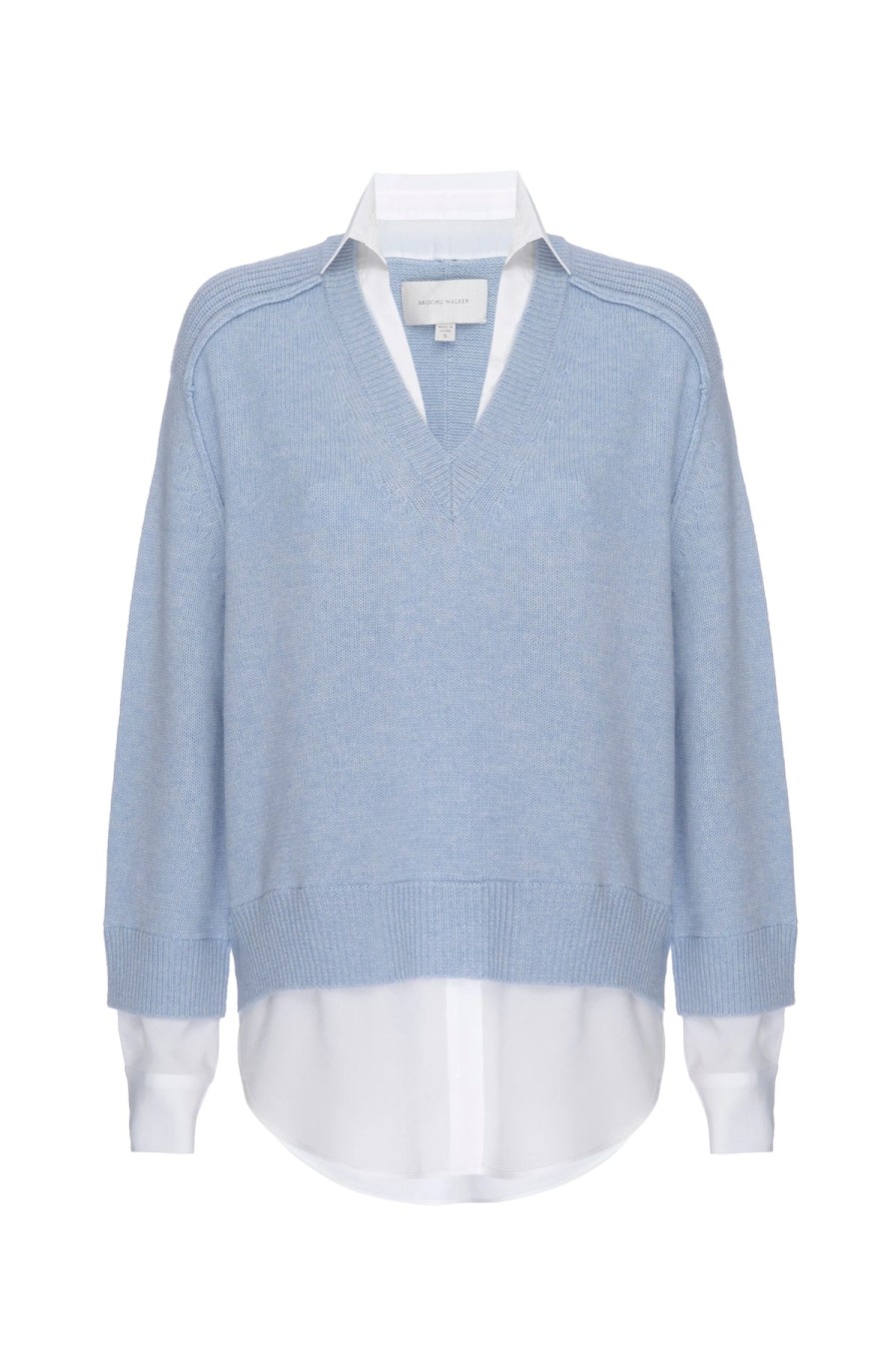 Brochu Walker Pullover A Strati Con Scollo A V In Blu Cielo Melange Cime