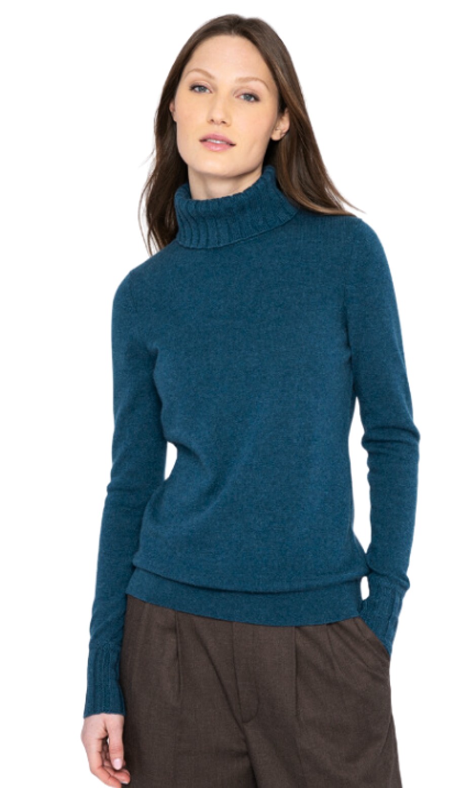 Kinross Cashmere Scollo A T Con Finiture Spesse In Stile Oceano Cime