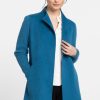 Kinross Cashmere Cappotto Con Maniche A Coste Color Oceano Giacche